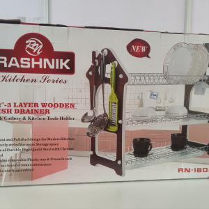 Rashnik 22"-3 Layer wooden dish drainer